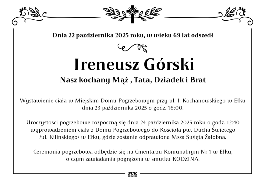 Ireneusz Górski - nekrolog